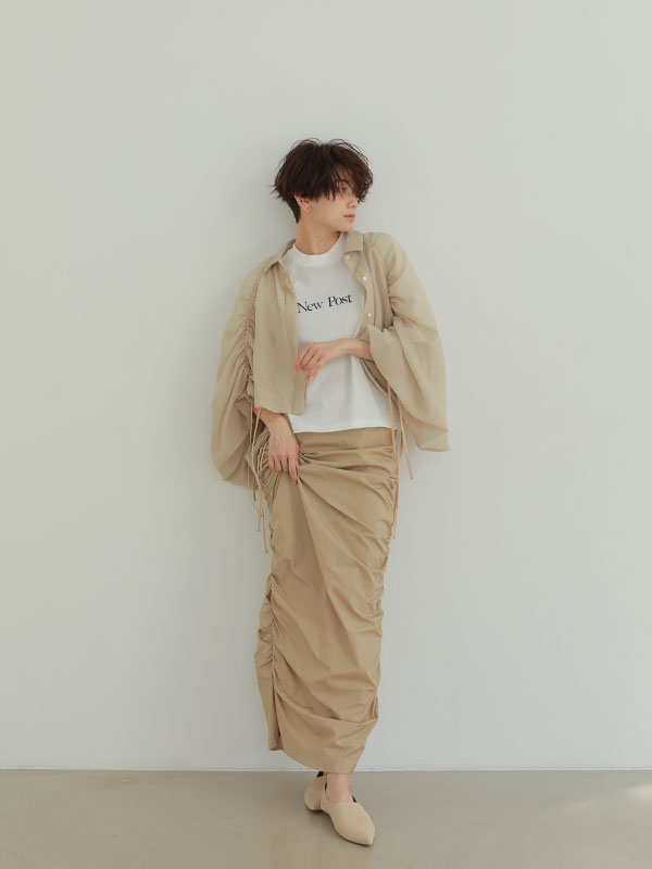 シャーリングシアーブラウス