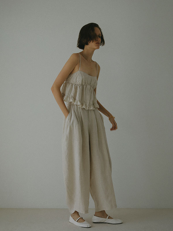 リネンカーヴィーパンツ(S BLACK): ボトムス │ ETRE TOKYO official  