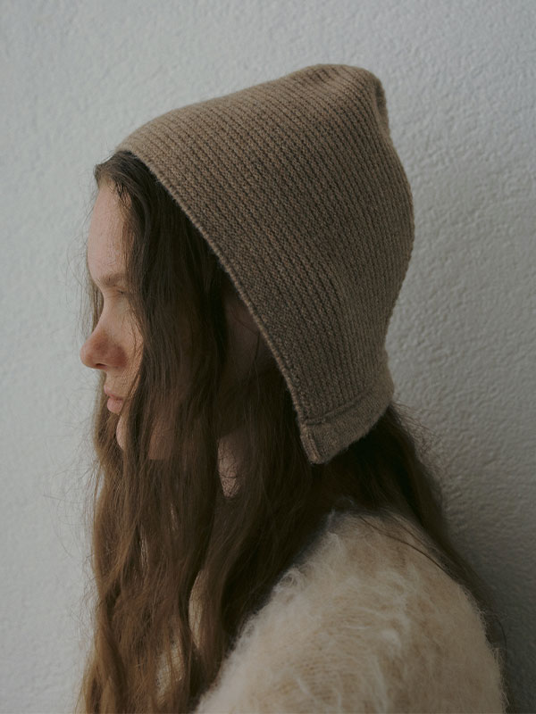 ヘザートーンニットボンネット