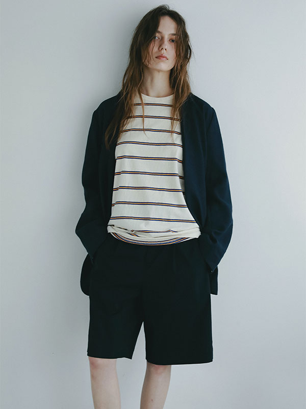 etre tokyo カットオフノーカラージャケット リネンノーカラージャケット(S BEIGE): アウター │ ETRE TOKYO