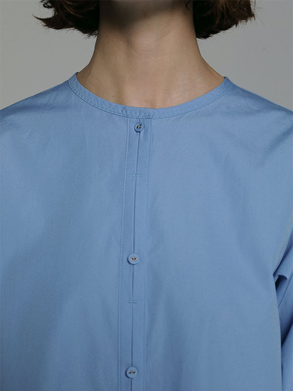 SANTEアクセサリーボタンノーカラーシャツ