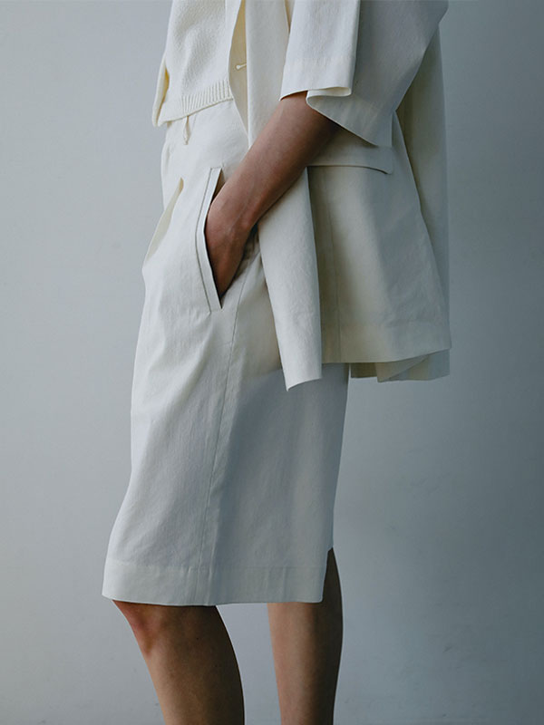 コットンリネンハーフパンツ(S WHITE): ボトムス │ ETRE TOKYO