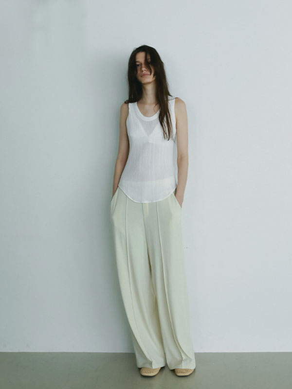 パンツ・ボトムスその他 IONSEOUL Rio Bio Linen Half Banding Slacks JP5D0046 IONSEOUL Rio Bio Linen Half Banding Slacks JP5D0046