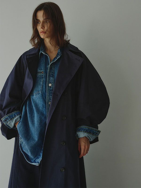 ETRETOKYO コンシャススリーブ トレンチコート S新品タグ付¥42900 コンシャススリーブトレンチコート(S NAVY): アウター │ ETRE