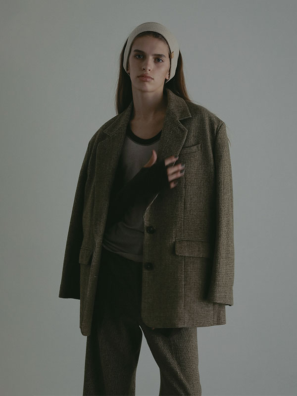 チェックツィードテーラージャケット(S BEIGE): アウター