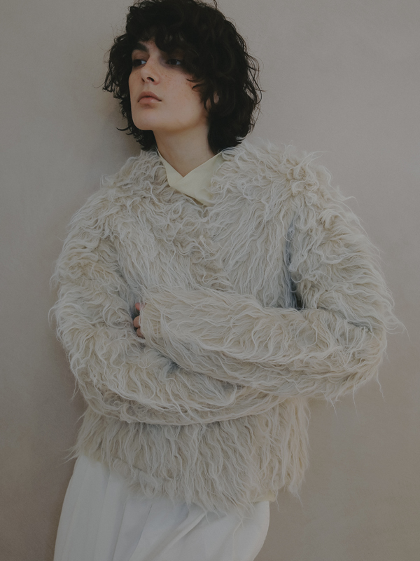 ダブルフェイスヘアリーニットカーディガン