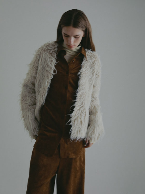 ダブルフェイスヘアリーニットカーディガン