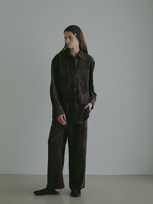 フェイクスウェードオーバーサイズシャツ