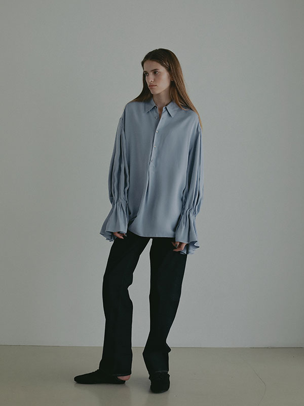 キャンディースリーブシルキーシャツ