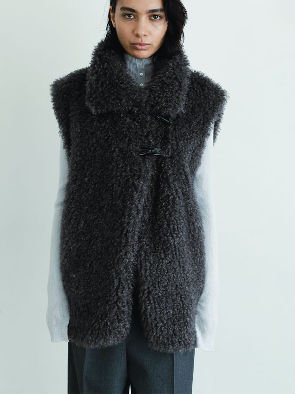 SANTEクリンプフェイクファーベスト