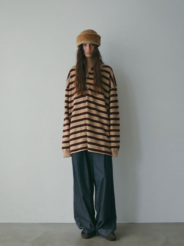 マルチボーダーニットポロ(F BEIGE): トップス │ ETRE TOKYO