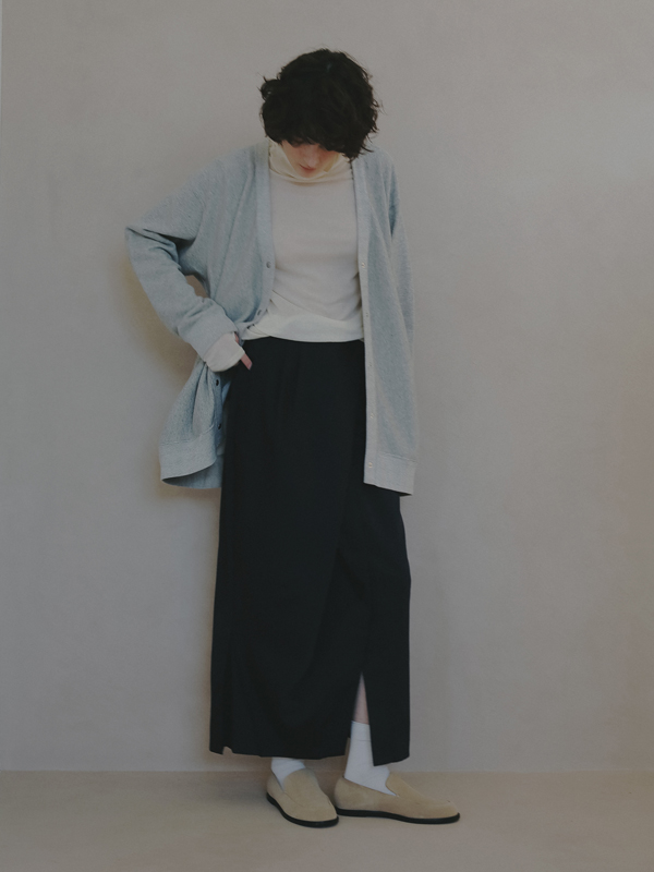 デザインラップロングスカート