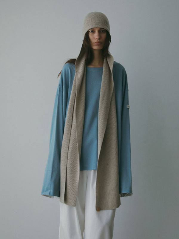 ホールガーメントストールニットキャップ