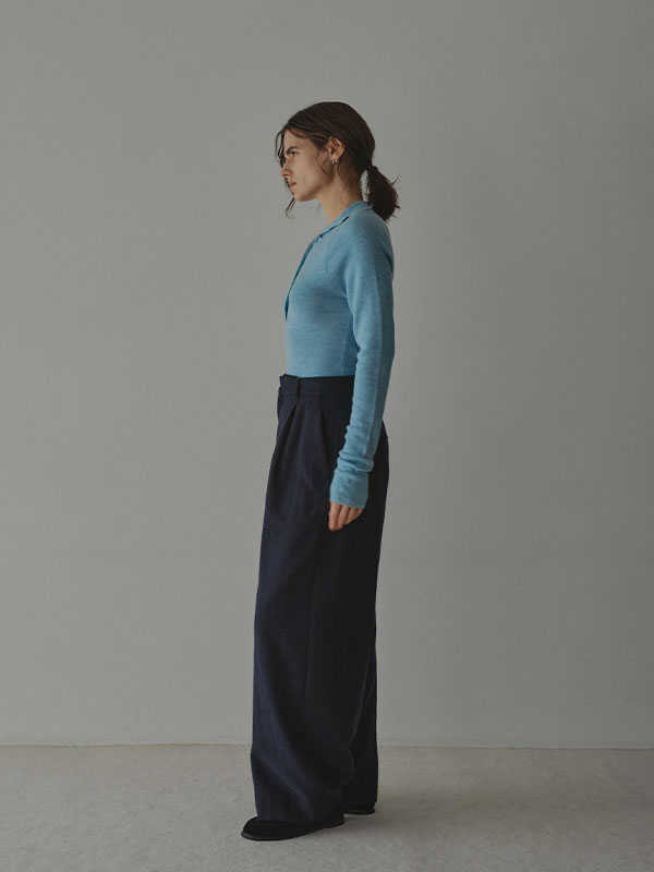 ウールツイルセミワイドパンツ(S NAVY): ボトムス │ ETRE TOKYO