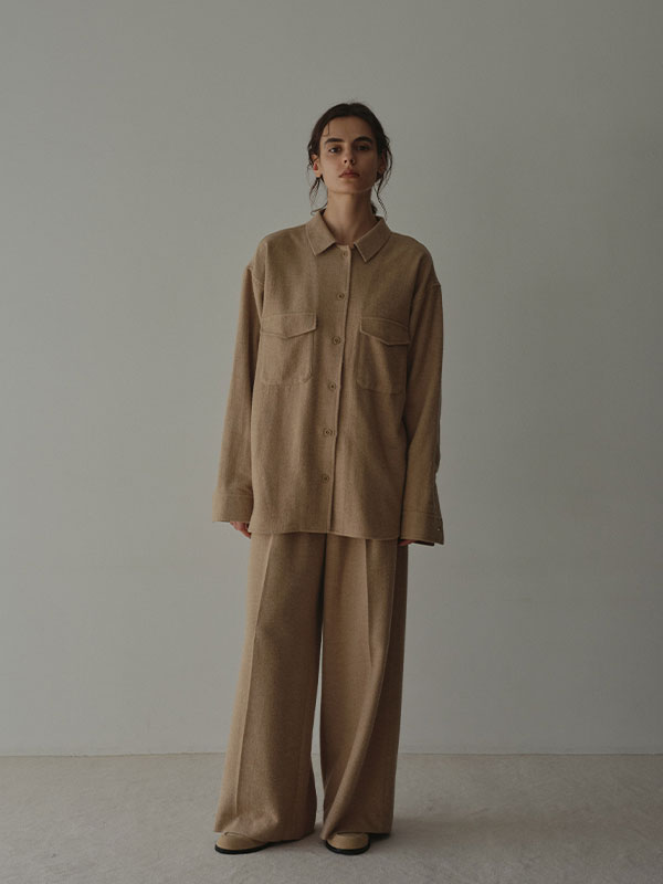 ウールツイルセミワイドパンツ