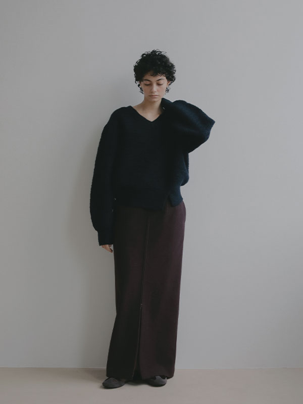 ダブルジップIラインロングスカート