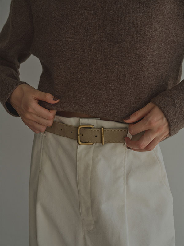 ヌバックレザースクエアバックルベルト