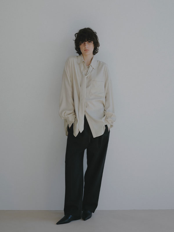 キュプラネクタイオーバーサイズシャツ