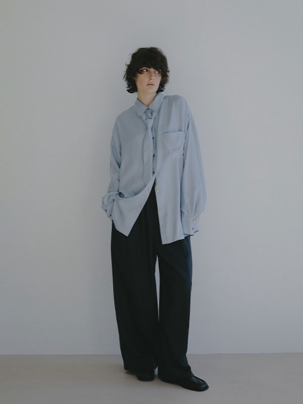 キュプラネクタイオーバーサイズシャツ