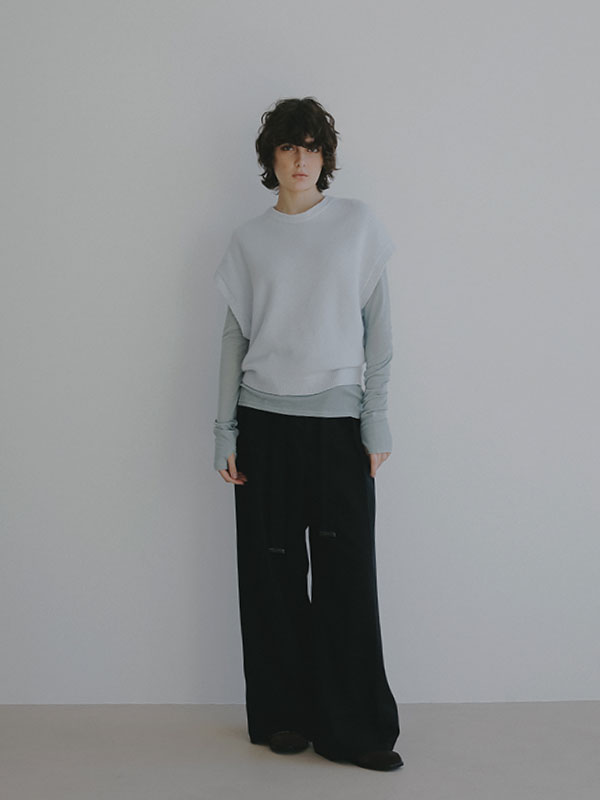 ウールカシミヤスリーブレスニットプルオーバー