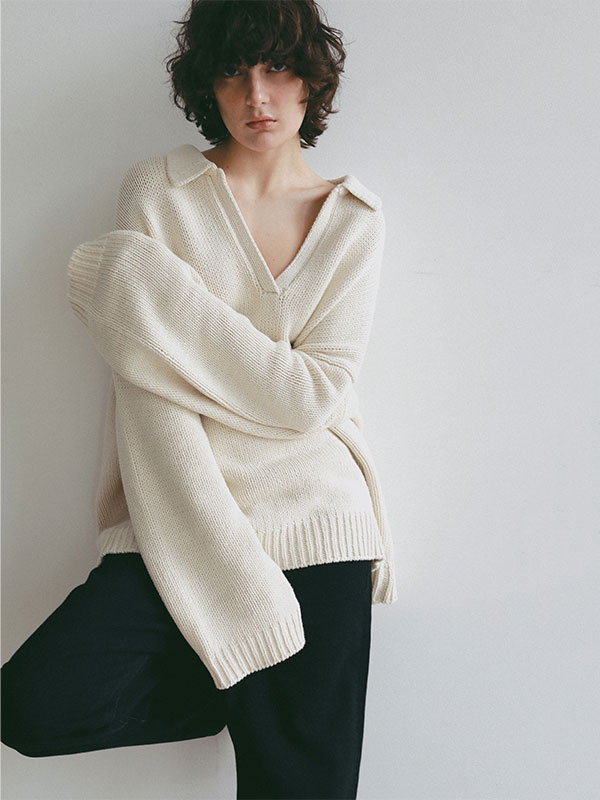 オーバーサイズスキッパーニットプルオーバー