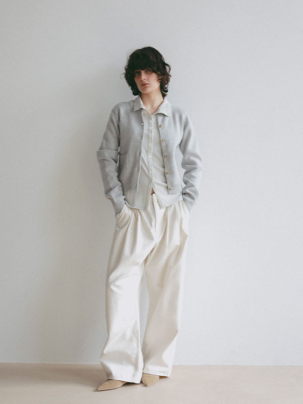 ガーゼフライスフロントオープンプルオーバー