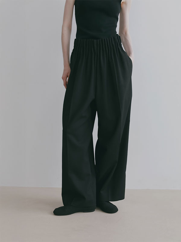 ダブルフェイスデザインウエストワイドパンツ