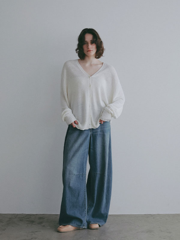 リリヤーンリネンVネックカーディガン
