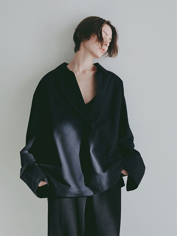 コットンシルクスキッパーシャツ