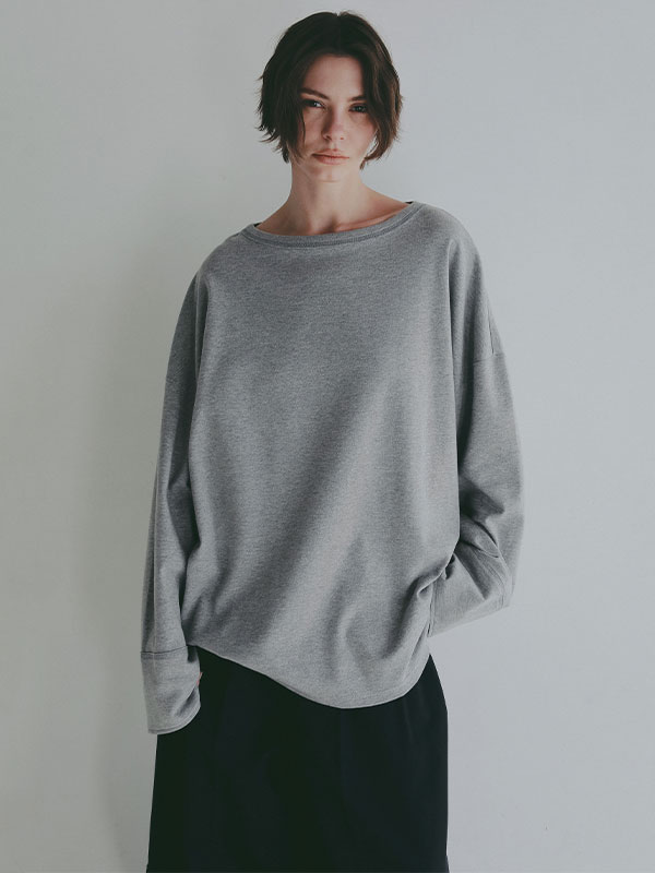 ボートネックカフスロンTee