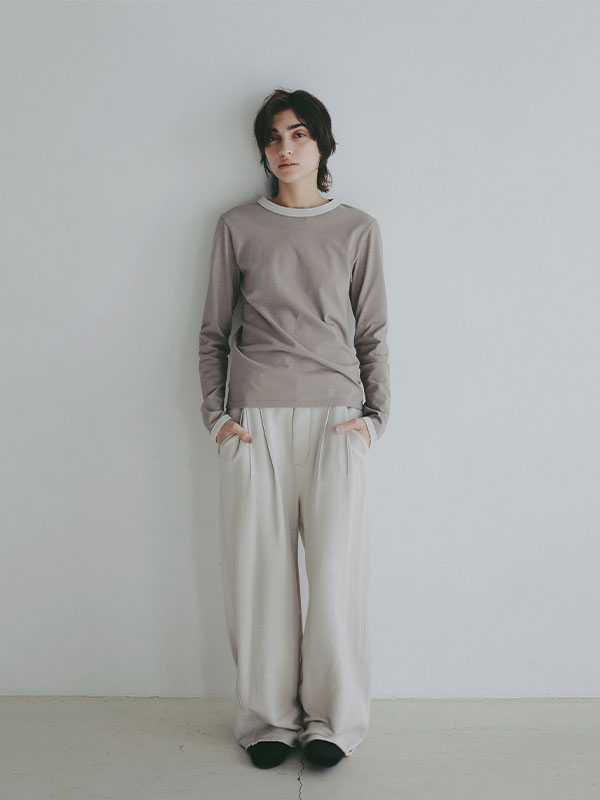 アウトステッチクルーネックロンTee