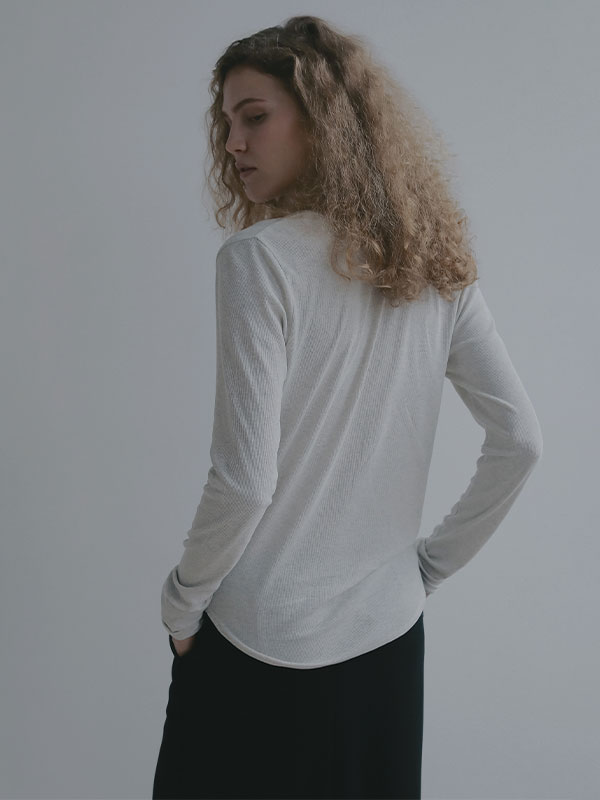 ヘンリーネックシアープルオーバー