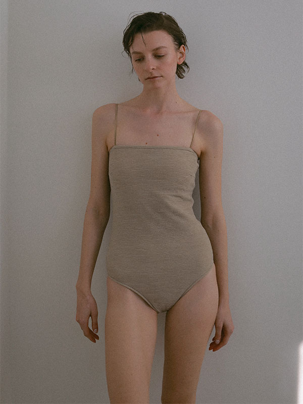 ナローストラップジャガードスウィムウェア