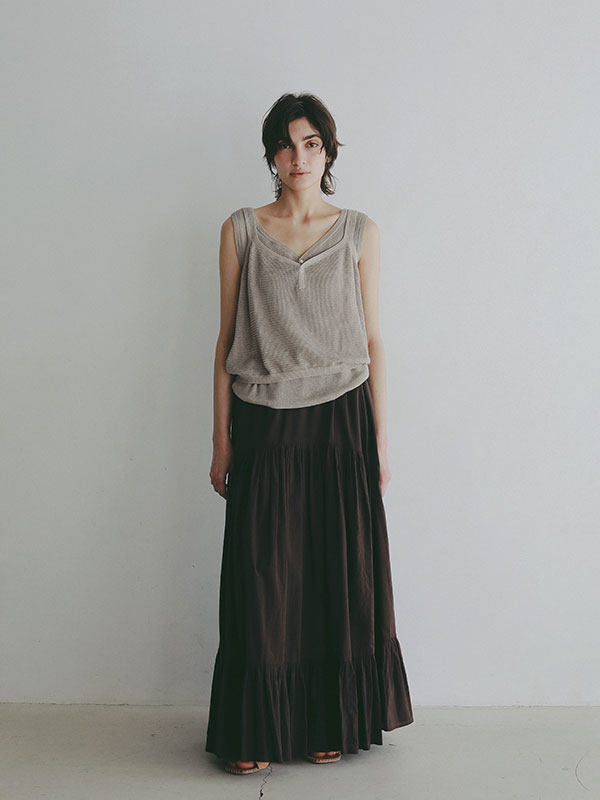 エアリーコットンガーメントダイボリュームスカート