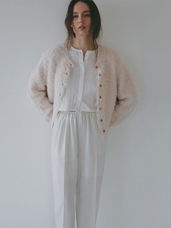 フェザーヤーンニットカーディガン