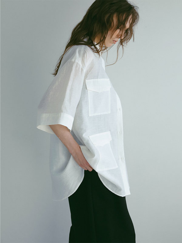 リネンシアーワークシャツ(F WHITE): トップス │ ETRE TOKYO リネンシアーワークシャツ(F WHITE): トップス │ ETRE TOKYO
