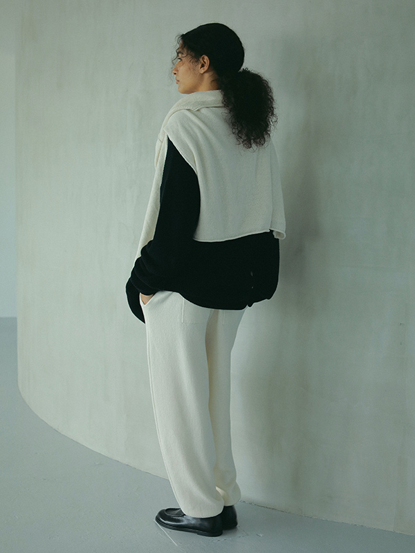 新品 ETRE TOKYO 新作 リネンスムースニットパンツ Mホワイト リネンスムースニットパンツ(S OFF WHITE): ボトムス │ ETRE