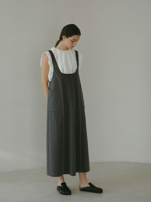カットオフジャンパースカート(S GREY): ワンピース │ ETRE
