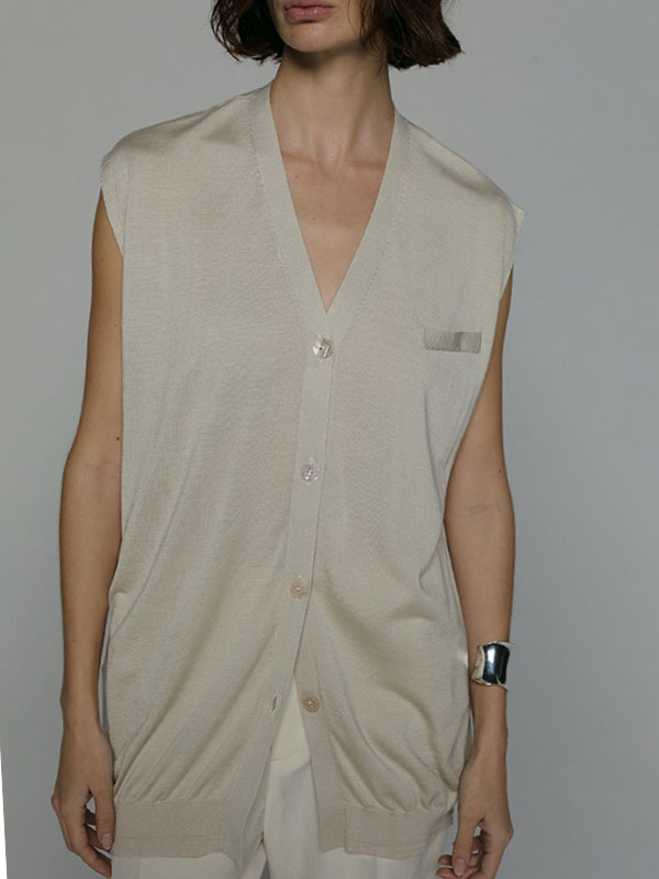 SANTEシルクVネックニットベスト