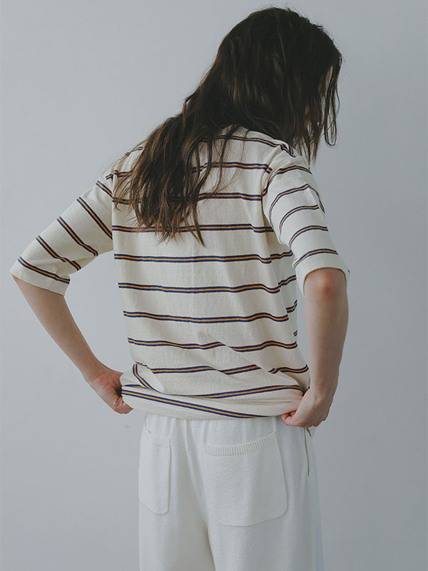 リサイクルコットンボーダーTee(F IVORY): トップス │ ETRE