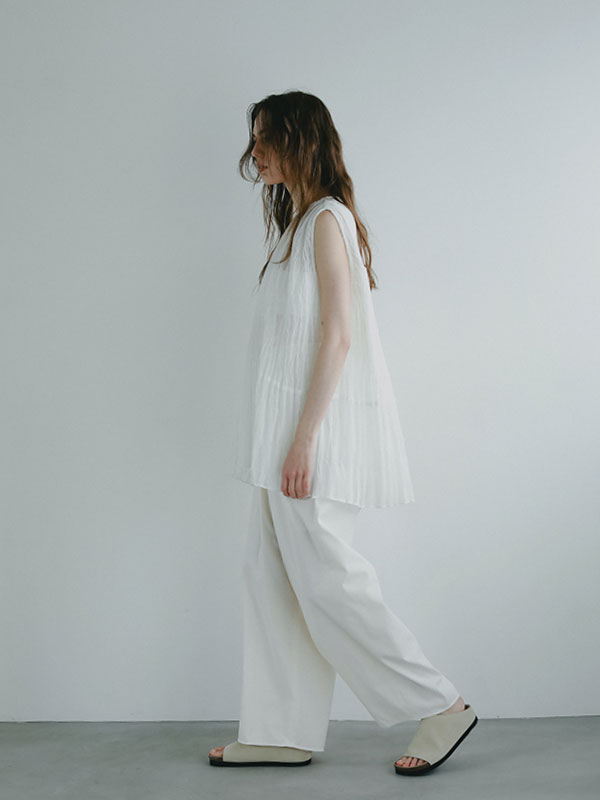 ランダムプリーツシアープルオーバー