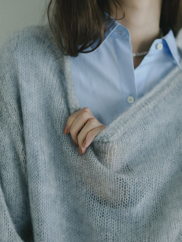 ブラッシュド スーパー キッド モヘア ニット プルオーバー AURALEE オーラリー 21AW BRUSHED SUPER KID MOHAIR KNIT P/O