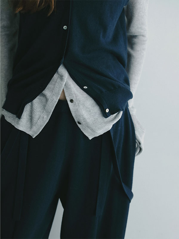 コットンリネンニットサスパンツ