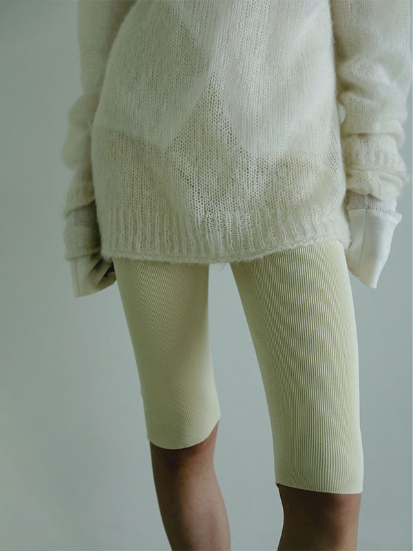 ETRE TOKYO ホールガーメントニットバイカーパンツ ホールガーメントニットバイカーパンツ(S IVORY): ボトムス