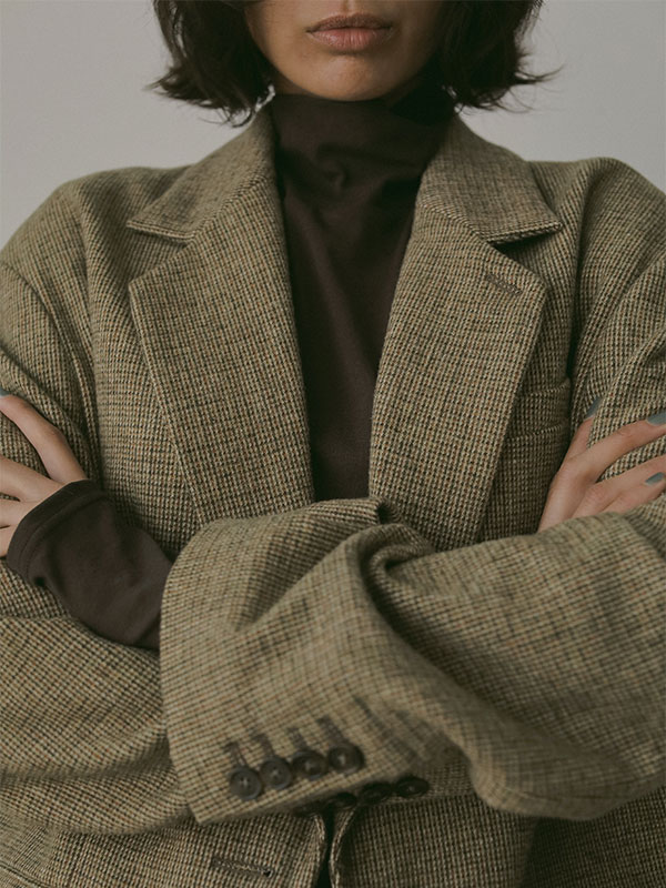 ⭐︎新品タグ付き⭐︎エトレトウキョウ チェックツィードテーラージャケット チェックツィードテーラージャケット(S BEIGE): アウター