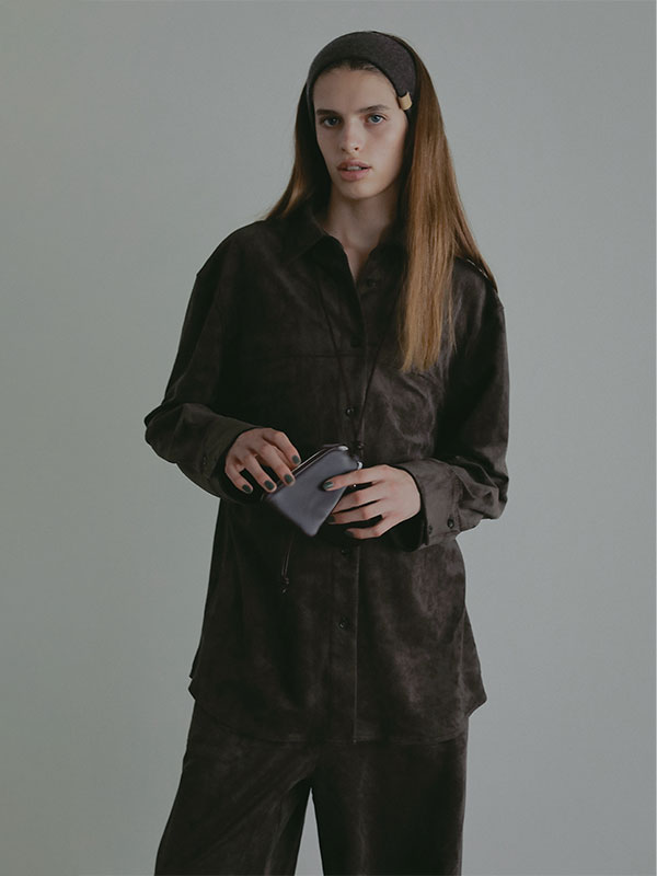 フェイクスウェードオーバーサイズシャツ