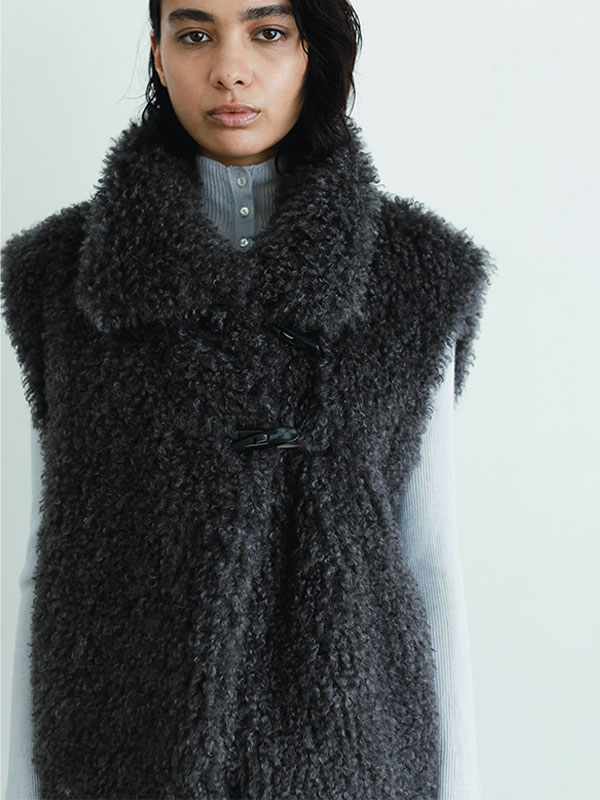 SANTEクリンプフェイクファーベスト