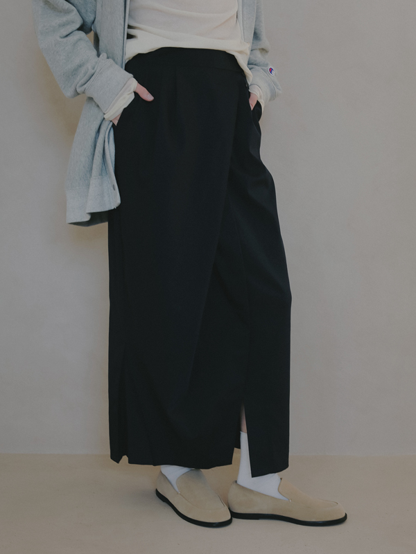 デザインラップロングスカート