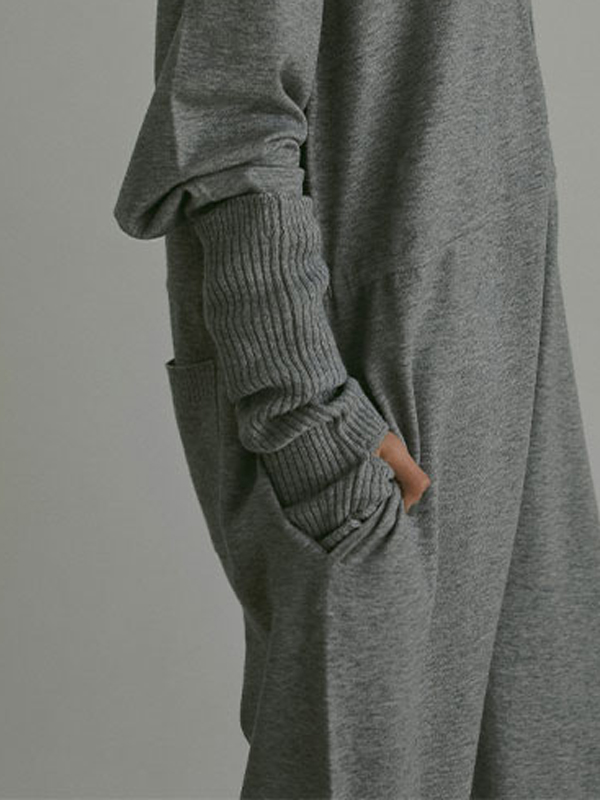 フロントファスナーニットオールインワン(S BEIGE): ワンピース