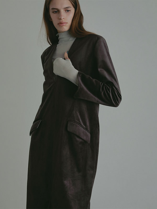 プランジングベロアワンピース